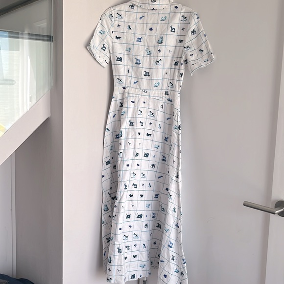 STAUD Giorgiana Linen Dress Pup Print - Picture 6 of 9